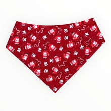Load image into Gallery viewer, Red Paw Print Mitten Christmas Dog Bandana