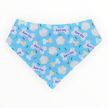 Load image into Gallery viewer, Bark Day Blue Dog Bandana