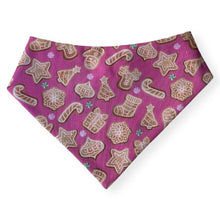 Load image into Gallery viewer, Christmas Cookies on Pink Dog Bandana