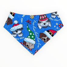 Load image into Gallery viewer, Blue Glitter Ho Ho Dog Bandana
