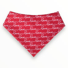 Load image into Gallery viewer, Valentine's Stripes & Love Dog Bandana