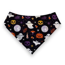 Load image into Gallery viewer, Happy Ghosts and Pumpkins Dog Bandana