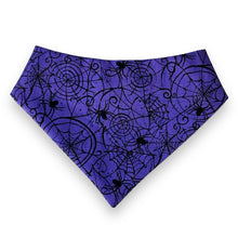 Load image into Gallery viewer, Purple Spider Web Dog Bandana