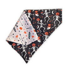 Load image into Gallery viewer, Skeleton & Candy Halloween Reversible Dog Bandana