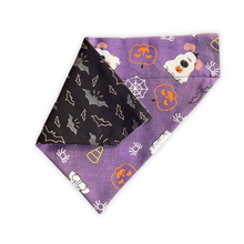 Load image into Gallery viewer, Ghost Dog & Bats Halloween Reversible Dog Bandana