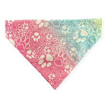 Load image into Gallery viewer, Rainbow Paw Print Dog Bandana