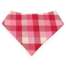 Load image into Gallery viewer, Heart Candy Plaid Dog Bandana