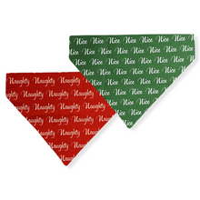 Load image into Gallery viewer, Naughty & Nice Reversible Dog Bandana