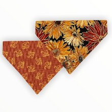 Load image into Gallery viewer, Floral Gold Leaf Dog Bandana