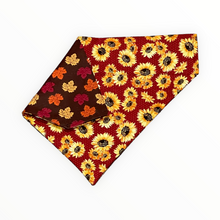 Load image into Gallery viewer, Sunflower Leaves Harvest Dog Bandana