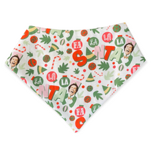 Load image into Gallery viewer, Santas Elf and Christmas Trees Dog Bandana