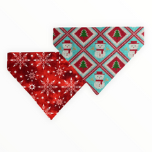 Load image into Gallery viewer, Snowman Sweater Holiday Reversible Dog Bandana