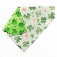 Load image into Gallery viewer, Clovers and Florals Dog Bandana