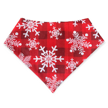 Load image into Gallery viewer, Weiner Dogs and Snowflakes Dog Bandana