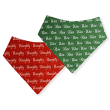 Load image into Gallery viewer, Naughty & Nice Reversible Dog Bandana