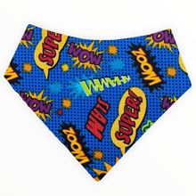 Load image into Gallery viewer, Superhero Words Dog Bandana