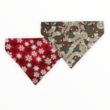 Load image into Gallery viewer, Gingerbread Reversible Dog Bandana
