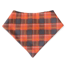 Load image into Gallery viewer, Orange Plaid Dog Bandana