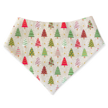 Load image into Gallery viewer, Santas Elf and Christmas Trees Dog Bandana