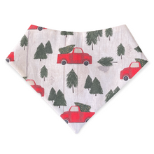 Load image into Gallery viewer, Truck and Trees Green Plaid Dog Bandana