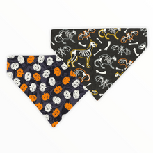 Load image into Gallery viewer, Skeleton Pumpkin Reversible Dog Bandana