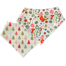 Load image into Gallery viewer, Santas Elf and Christmas Trees Dog Bandana