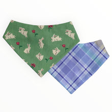 Load image into Gallery viewer, Hopping Bunnies on Sage Dog Bandana
