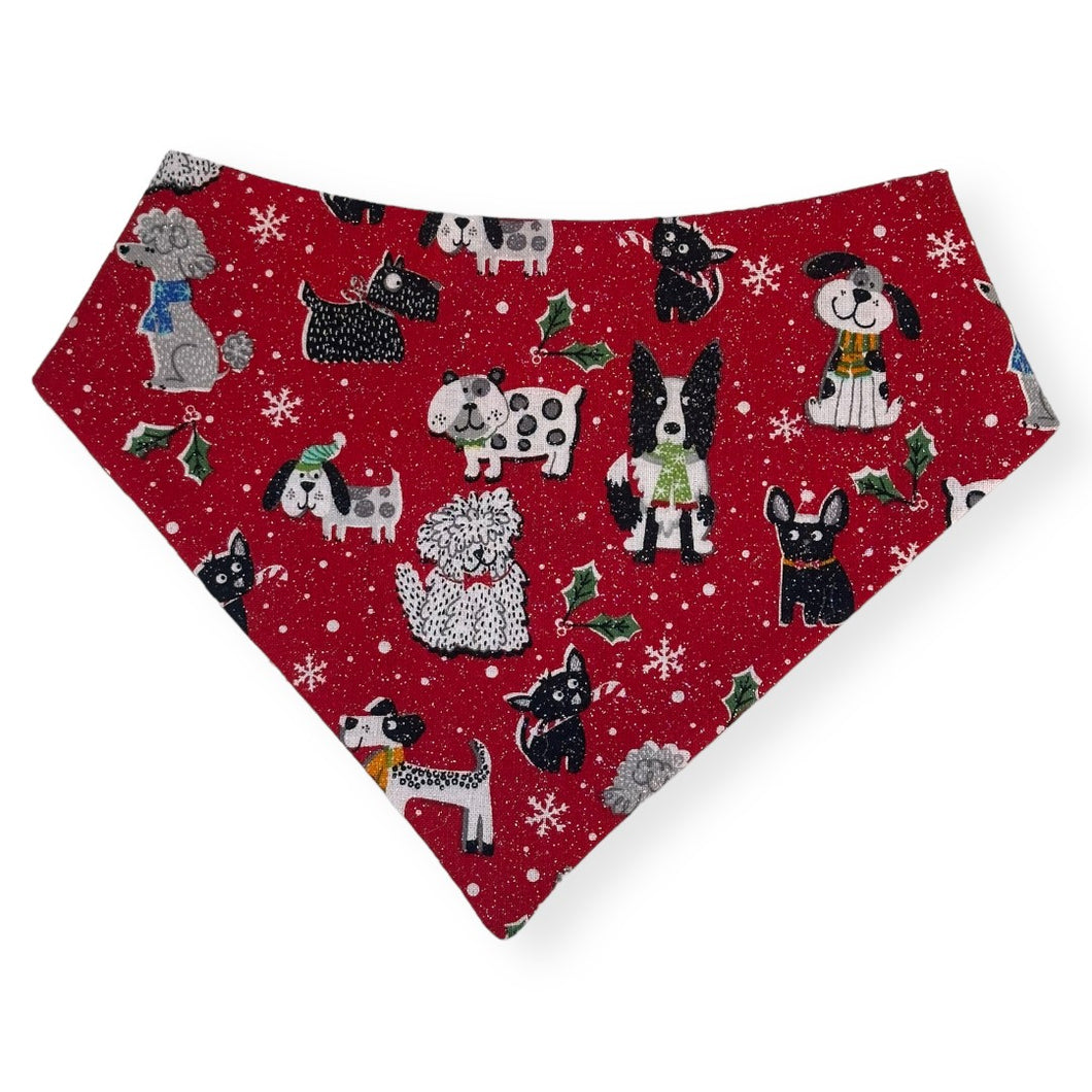 Christmas Red Glitter Dog Bandana