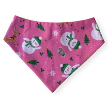 Load image into Gallery viewer, Christmas Pink Snowman Dog Bandana
