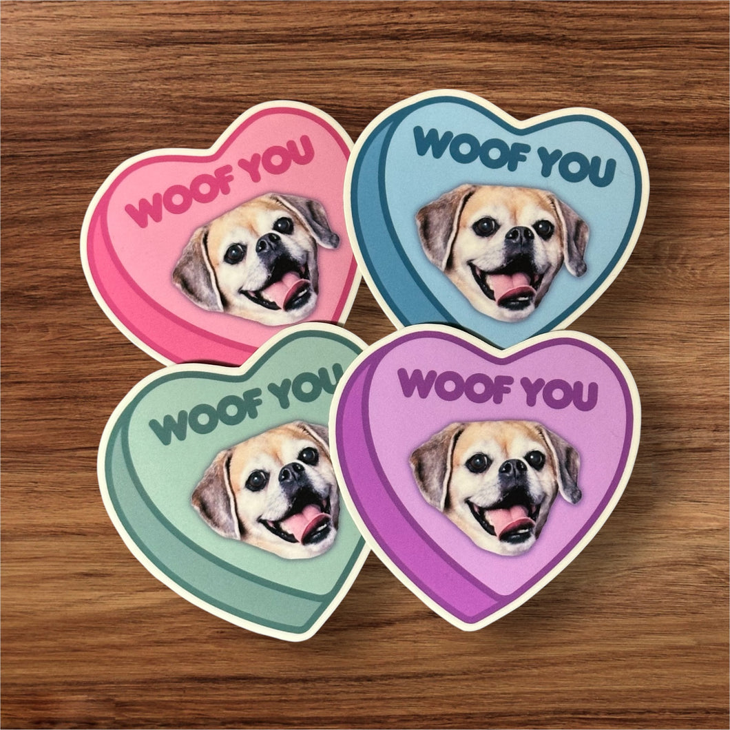 Custom Valentine's Day Candy Heart Sticker