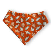 Load image into Gallery viewer, Ghosts Orange Glow in the Dark Dog Bandana
