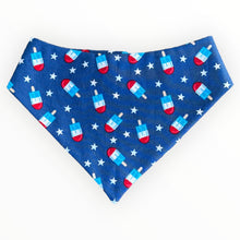 Load image into Gallery viewer, Red White and Blue Popsicles Dog Bandana
