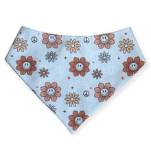 Load image into Gallery viewer, Retro Floral Peace Dog Bandana
