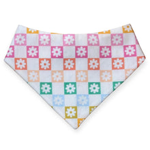 Load image into Gallery viewer, Floral Checkerboard Dog Bandana
