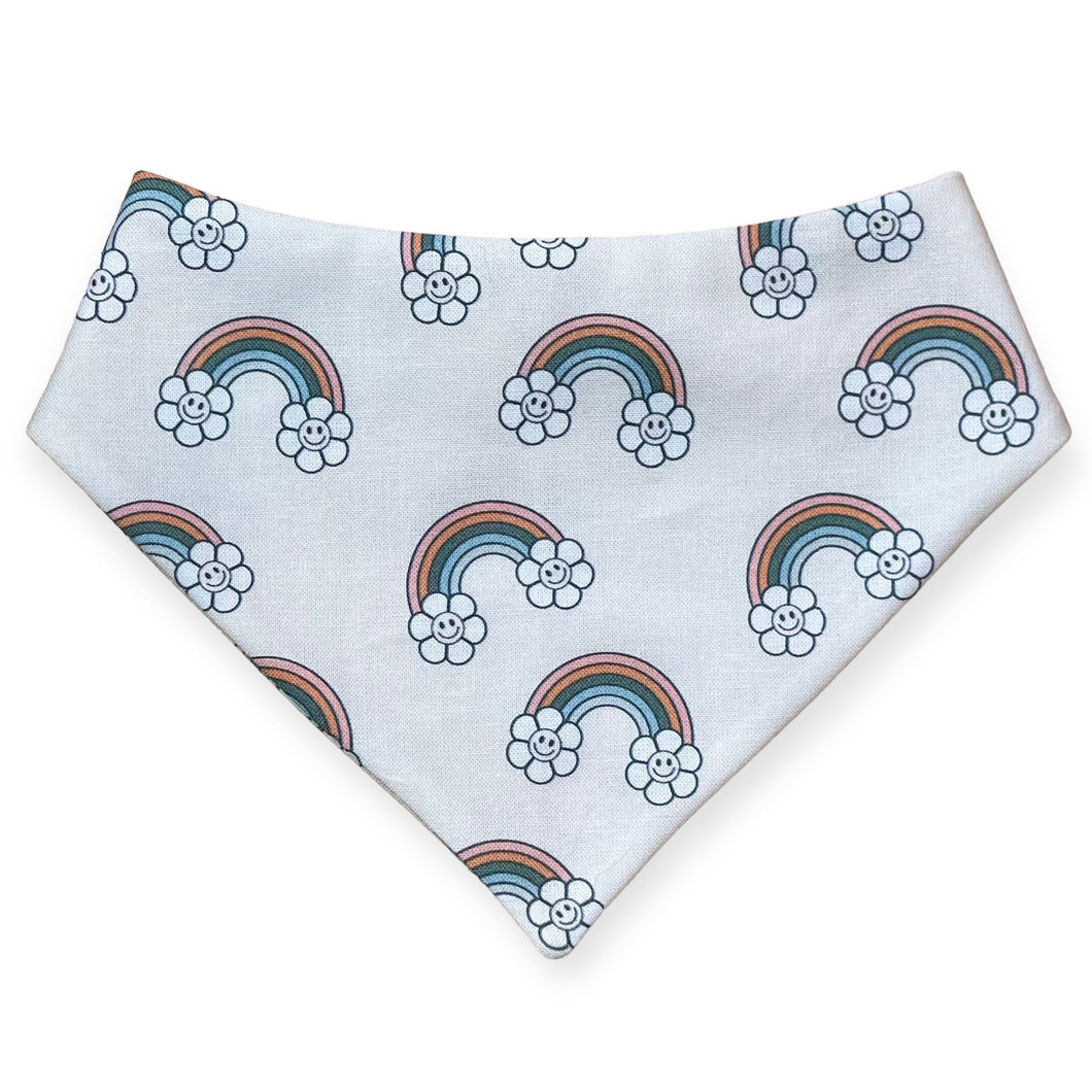 Happy Face Rainbow Boho Dog Bandana