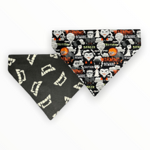 Load image into Gallery viewer, Halloween Monsters Reversible Dog Bandana
