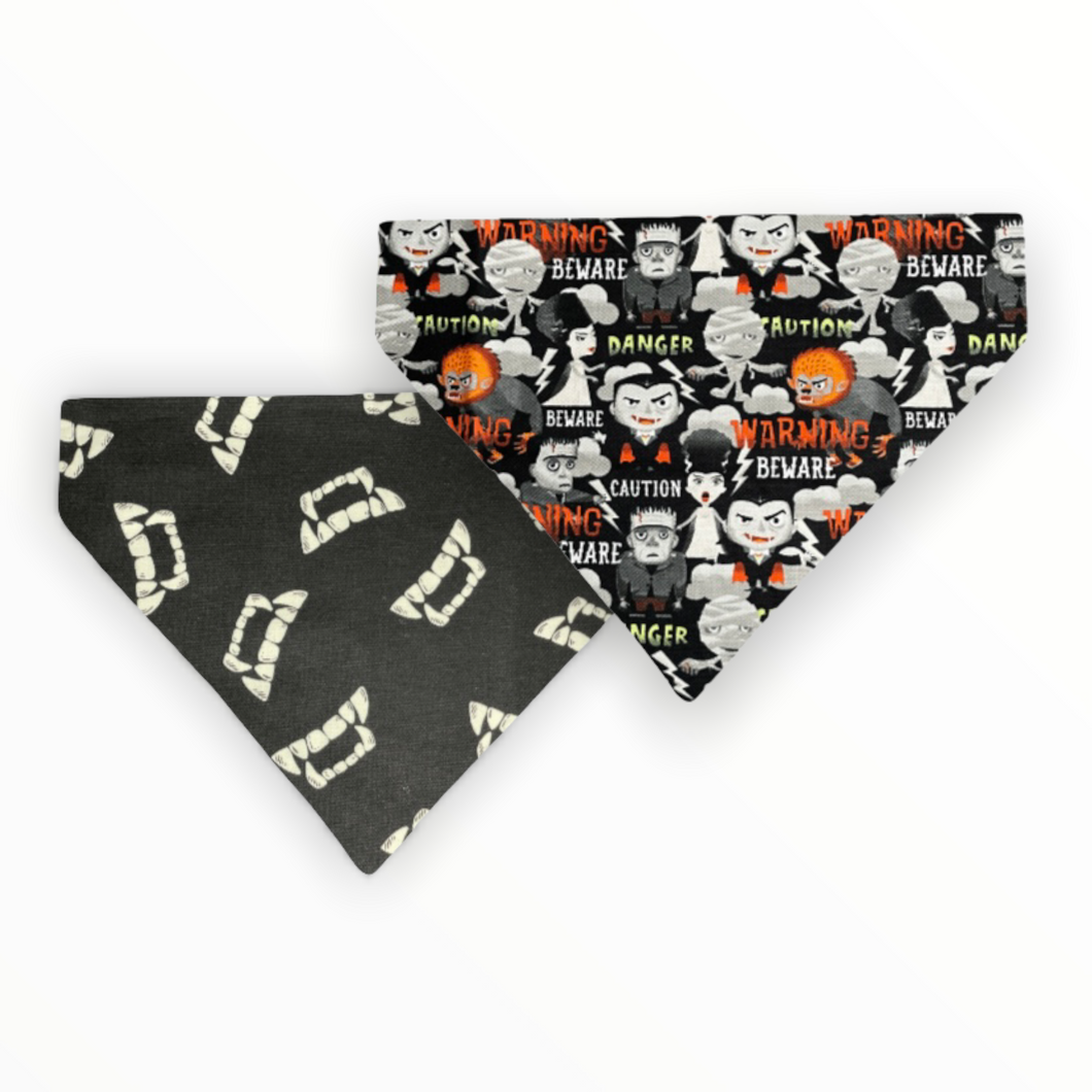 Halloween Monsters Reversible Dog Bandana