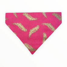 Load image into Gallery viewer, Gold Feathers Dog Bandana
