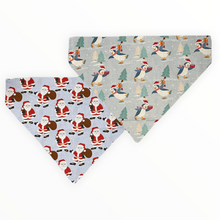 Load image into Gallery viewer, Penguin &amp; Santa Reversible Dog Bandana
