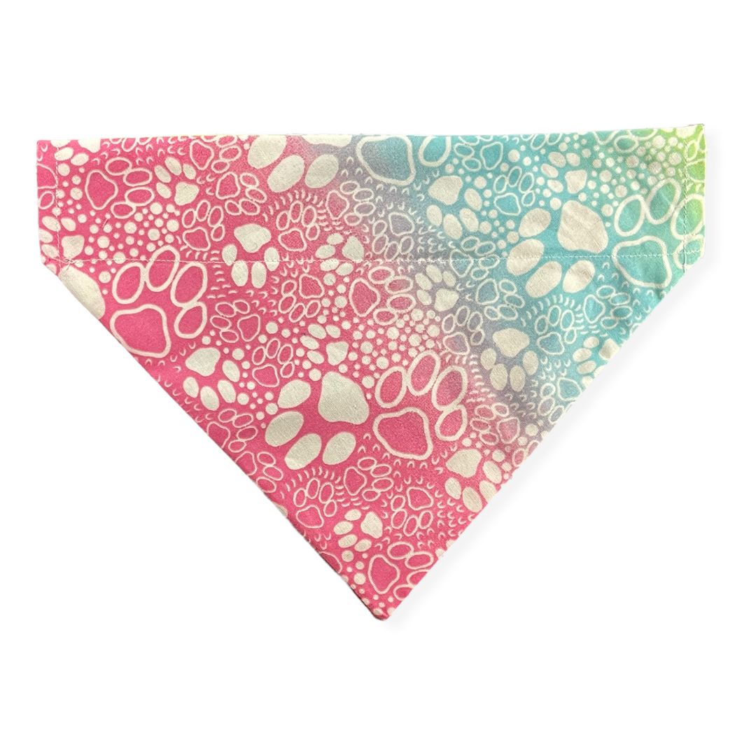 Rainbow Paw Print Dog Bandana