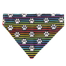 Load image into Gallery viewer, Paws &amp; Rainbows Pride Dog Bandana
