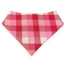 Load image into Gallery viewer, Heart Candy Plaid Dog Bandana
