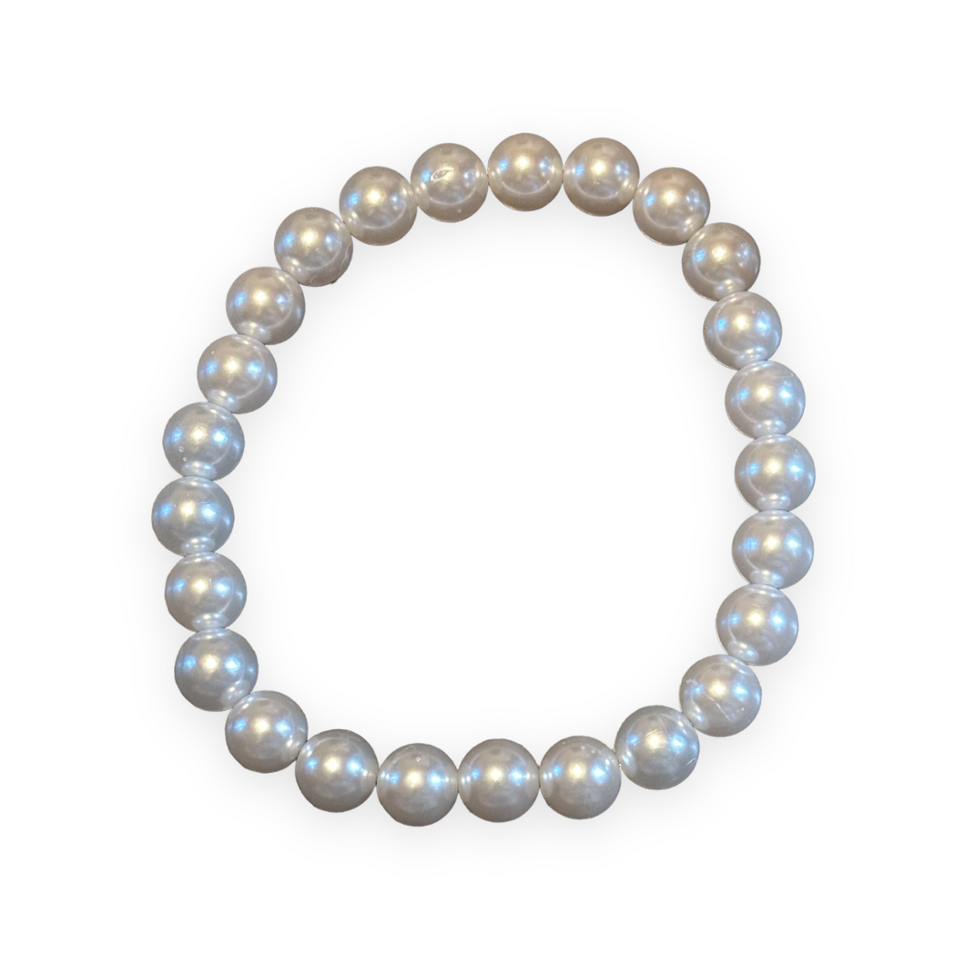 White Pearl Bead Necklace