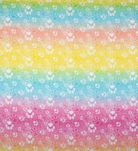 Load image into Gallery viewer, Rainbow Paw Print Dog Bandana
