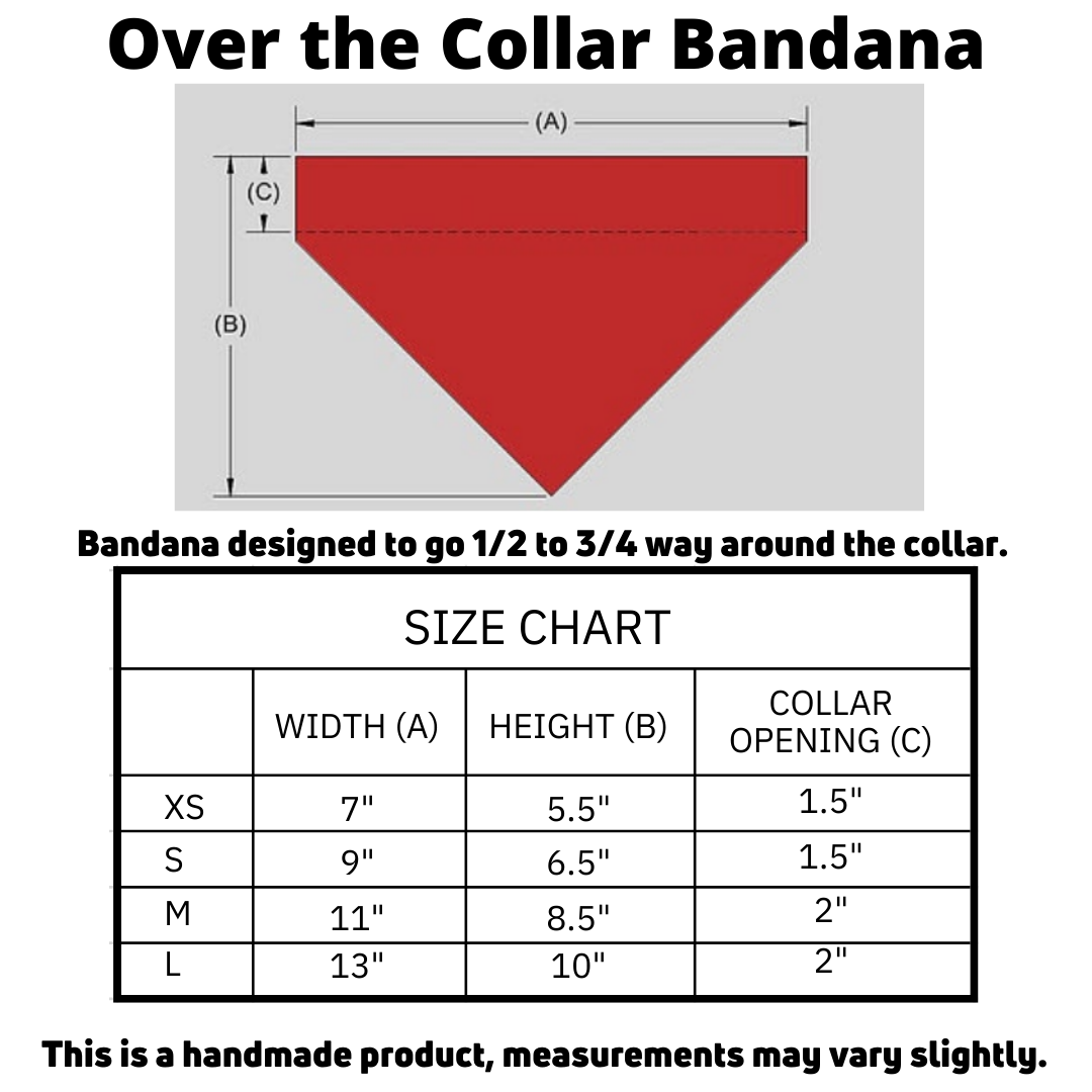 Dog Bandana Size Chart