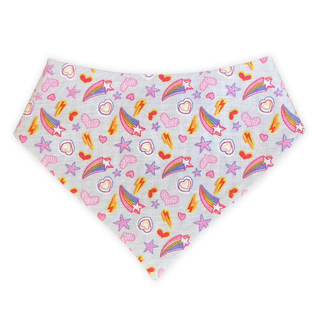 Shooting Stars & Hearts Dog Bandana