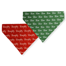 Load image into Gallery viewer, Naughty &amp; Nice Reversible Dog Bandana
