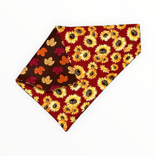 Load image into Gallery viewer, Sunflower Leaves Harvest Dog Bandana
