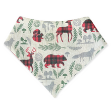 Load image into Gallery viewer, Woodland Animals Plaid Dog Bandana
