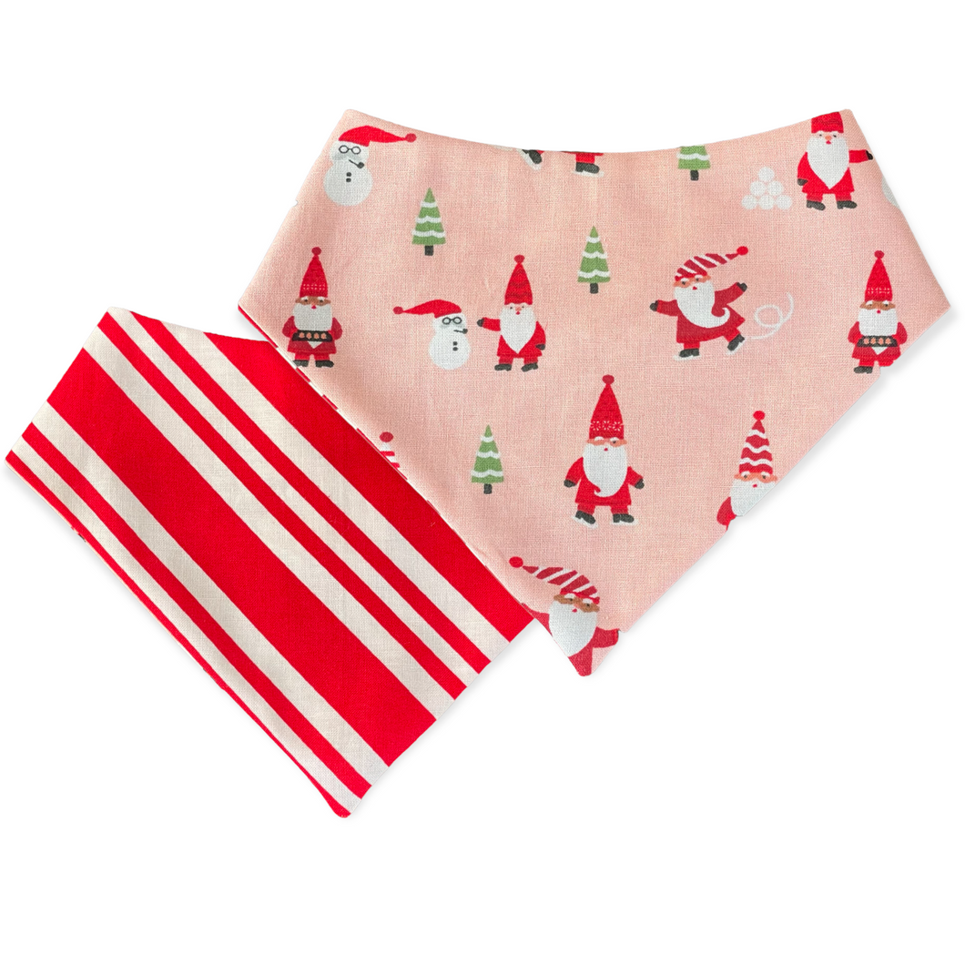 Pink Santa Gnomes Dog Bandana